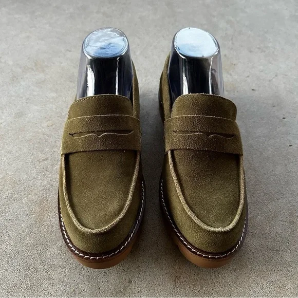 Anne Klein Emmylou Suede Loafers Olive Women’s Size 7M - Picture 3 of 9